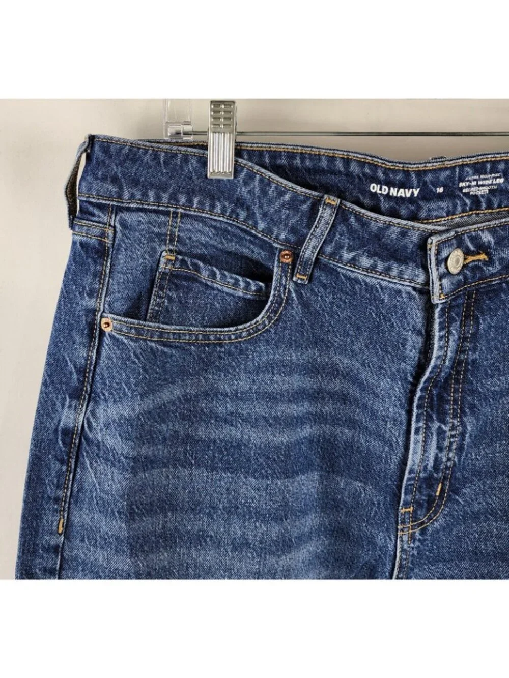 Old Navy Jeans Womens 16 Blue Sky Hi Wide Leg Denim (34x31) NWT